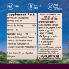 WishGarden Kidney Strength tincture being poured for quick, customizable dosing.