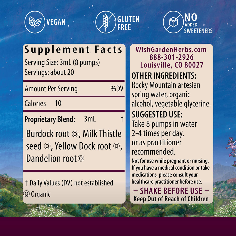 WishGarden Liver Strength Tonic dropper ready for precise 3 mL servings