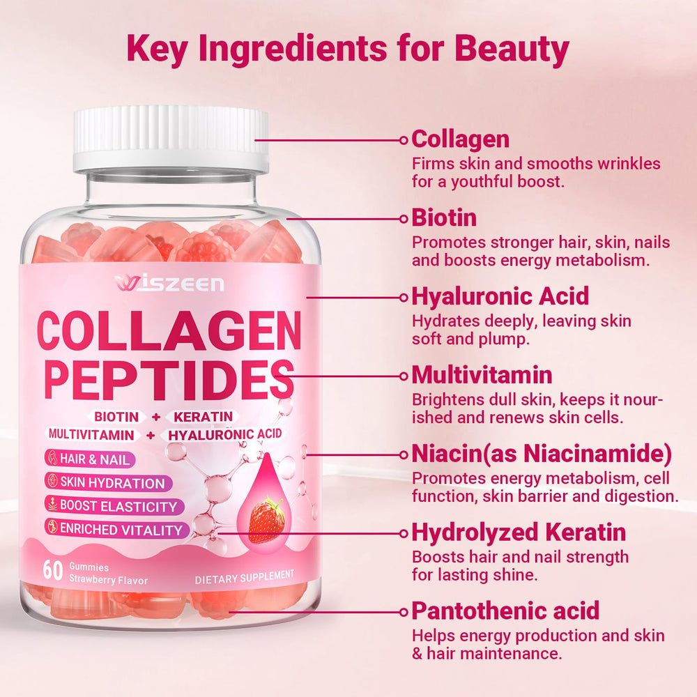 Wiszeen collagen gummies women texture macro showing chewy consistency