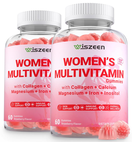 Wiszeen Sugar Free Methylated Multivitamin Women Gummies bottle pour supports daily energy.