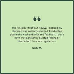 With Meraki Co. Gut Revival ingredient closeup featuring licorice and ginger for gut comfort.