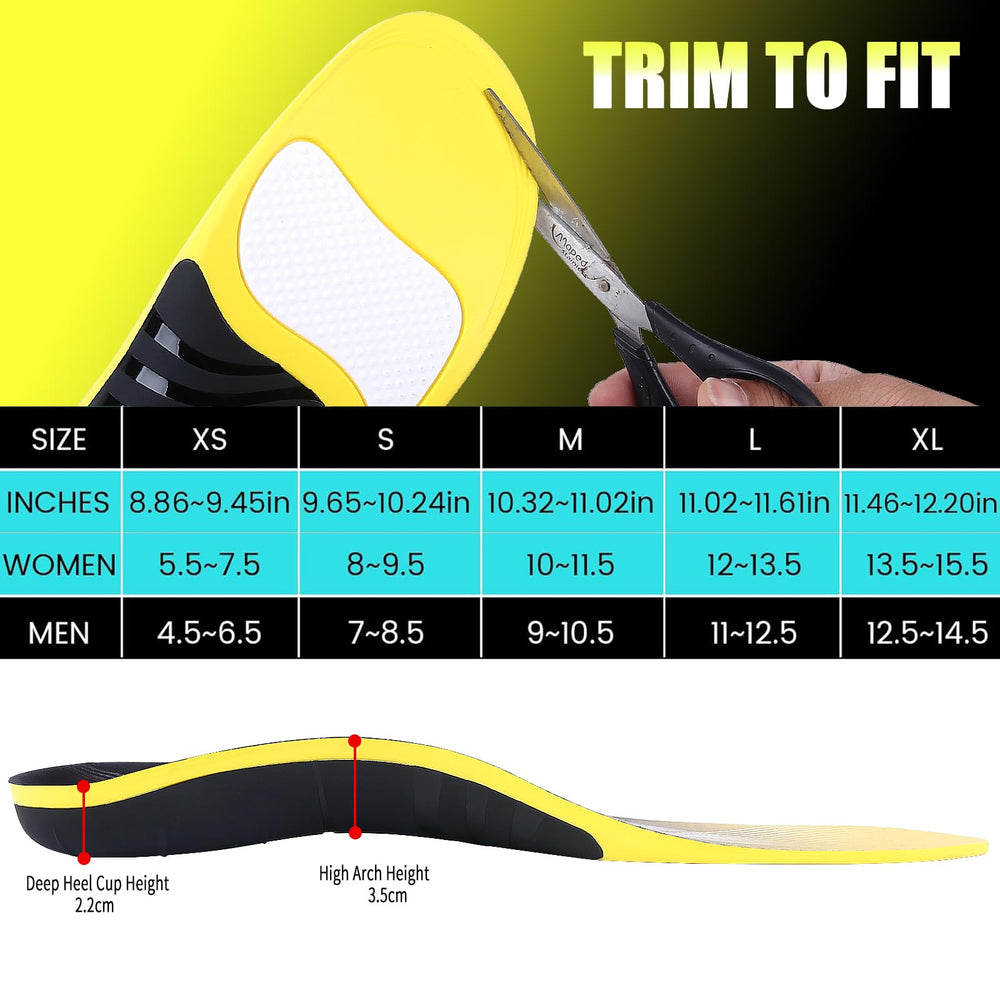 WMZJI arch support insole improves stability on hard surfaces