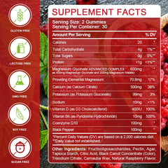 WOGORGT gummies close-up highlighting raspberry flavor and sugar-free daily wellness
