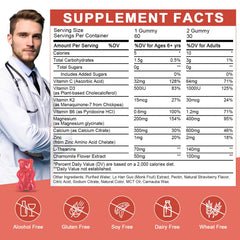 WOGORGT Magnesium Glycinate Gummies strawberry close-up highlighting flavor