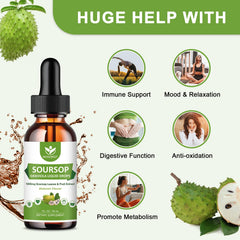 WOGORGT Soursop Drops label shows 1 oz vegan extract.