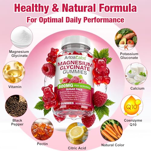 WOJBALMN gummies label highlights 600 mg magnesium and added nutrients.