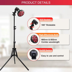 Wolezek LED red light lamp with aluminum housing helps with heat management.