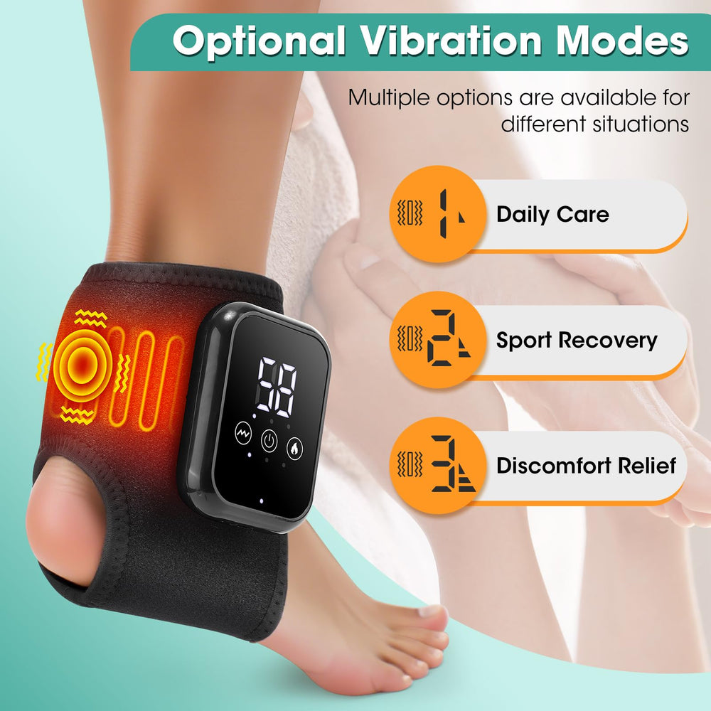 WoloyHeatie ankle brace with LCD display for precise heat and mode control.