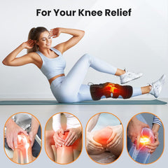 WoloyHeatie knee massager heat-zone coverage shows extended warmth across the knee