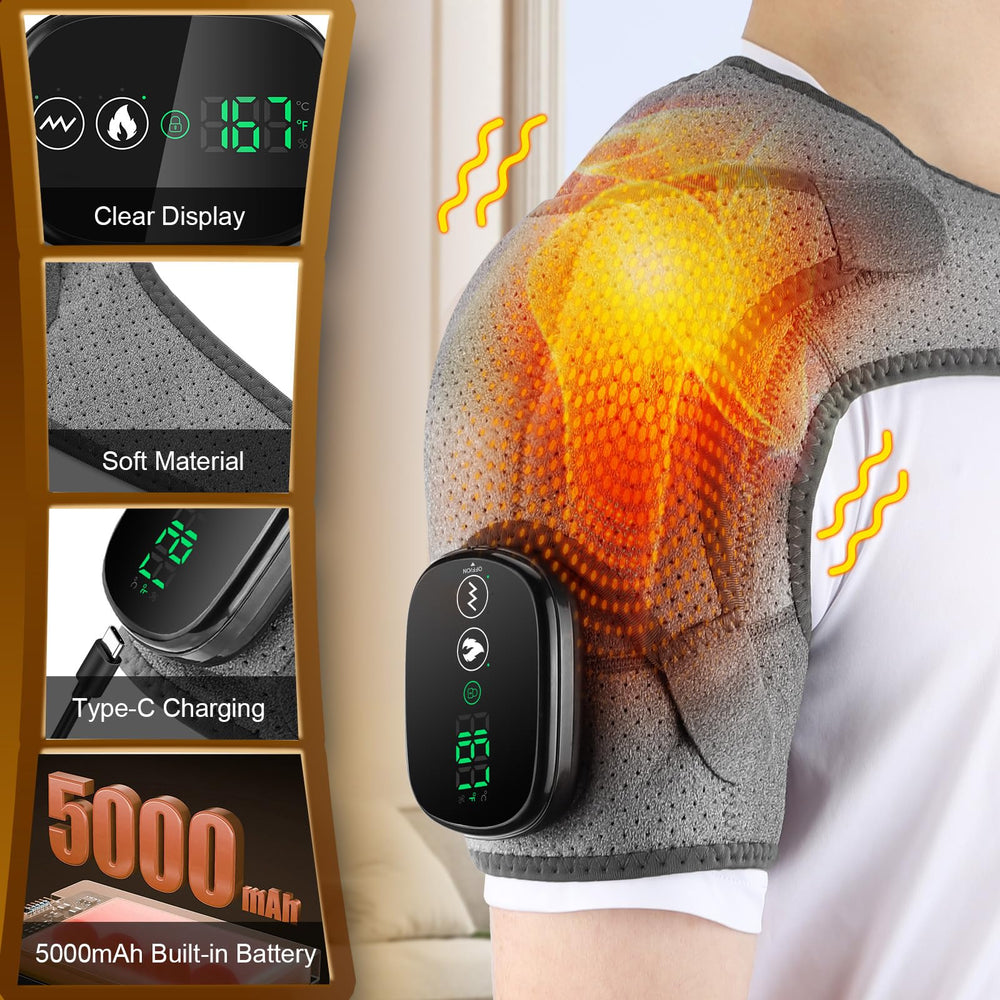 WoloyHeatie shoulder massager displaying heat levels for comfort