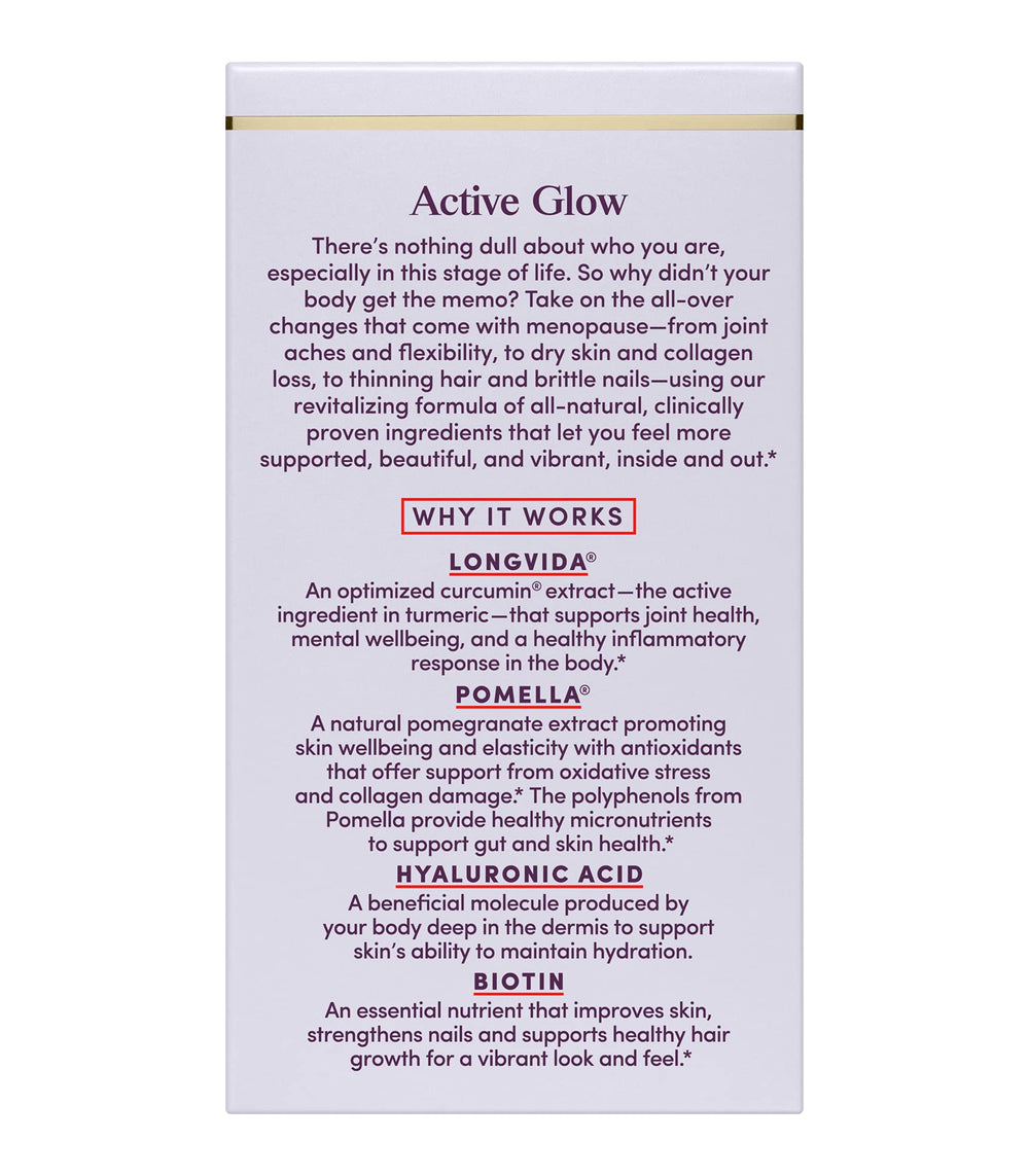 Womaness Active Glow hair strands highlighting potential vitality