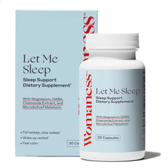 Womaness Let Me Sleep bottle - calming bedtime routine for restful nights.