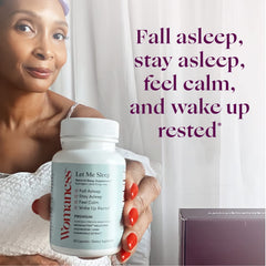 Womaness Let Me Sleep nightstand scene - easy bedtime support.