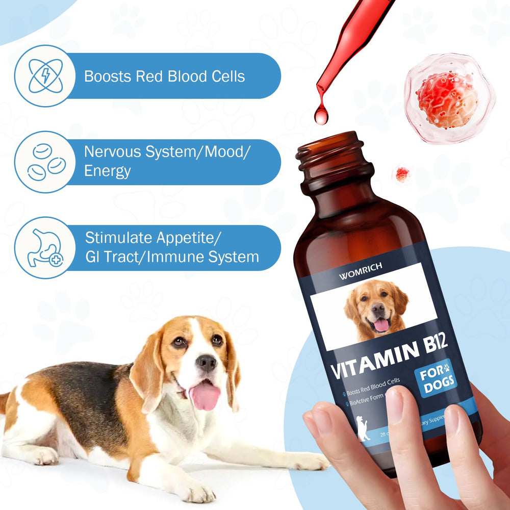 WOMRICH Appetite B12 liquid in amber bottle highlights convenient daily administration