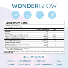 WonderCow capsules pour demonstrates convenient daily supplementation for hair and skin.