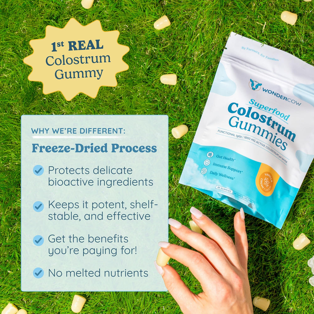 WonderCOW Colostrum Gummies chewy texture complements a simple wellness routine.