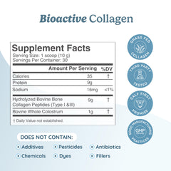 WonderCow grass-fed collagen peptides bottle promotes skin elasticity and connective tissue.