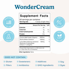 WONDERCOW lions mane mushroom powder scoop enhancing beverages
