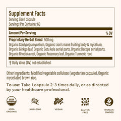 Wooden Spoon Herbs Brain Bloom capsules ready for daily routine and focus