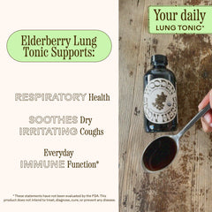 Wooden Spoon Herbs Elderberry Syrup spoonful for tea and daily routines.