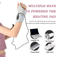 WOOLALA heated wrist brace shows heat settings and user-friendly operation.