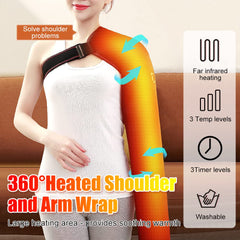 Woolala ultra-long wrist-elbow wrap provides targeted warmth for muscle relief.