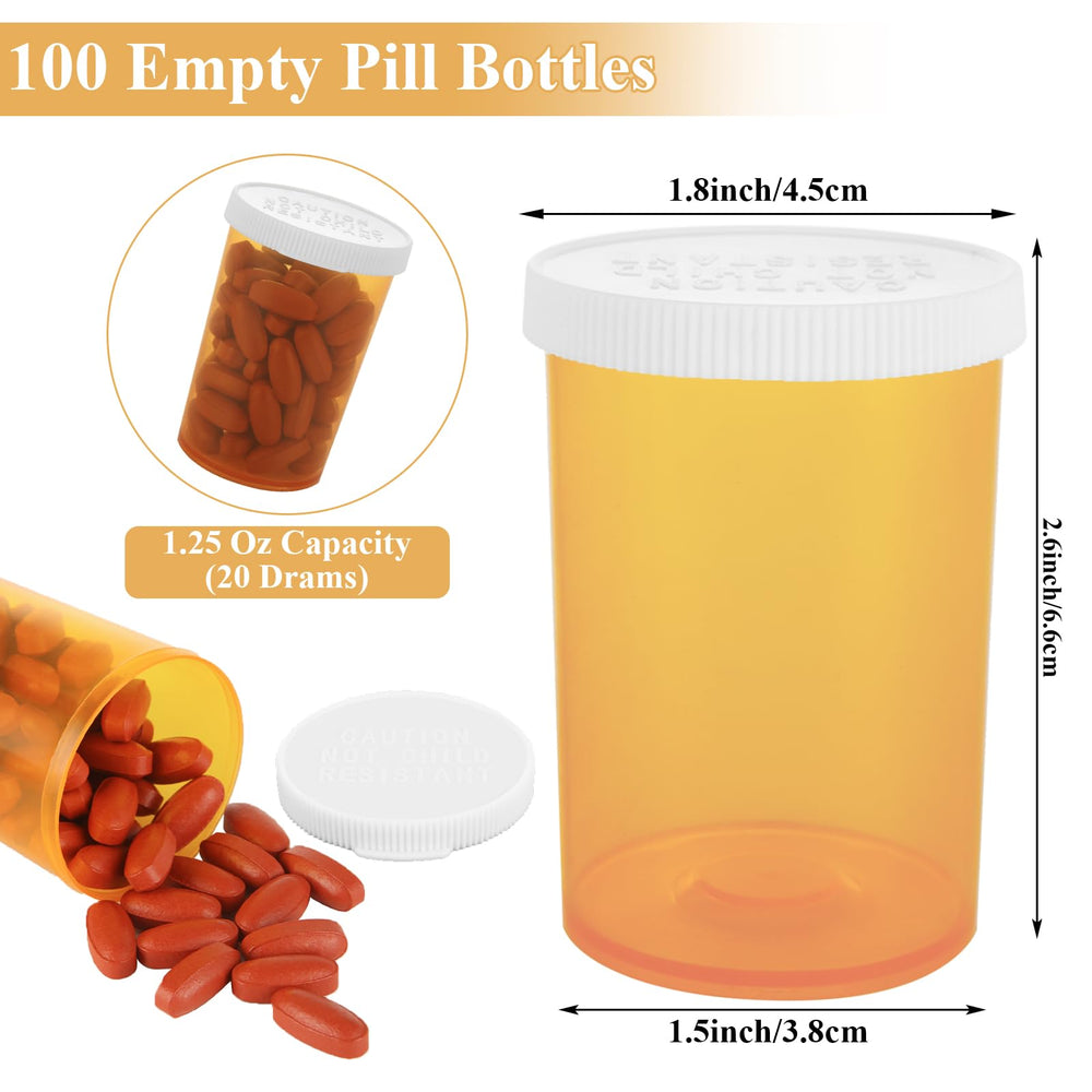 WOPPLXY 20-dram bottles with safety caps, ideal for travel and daily use