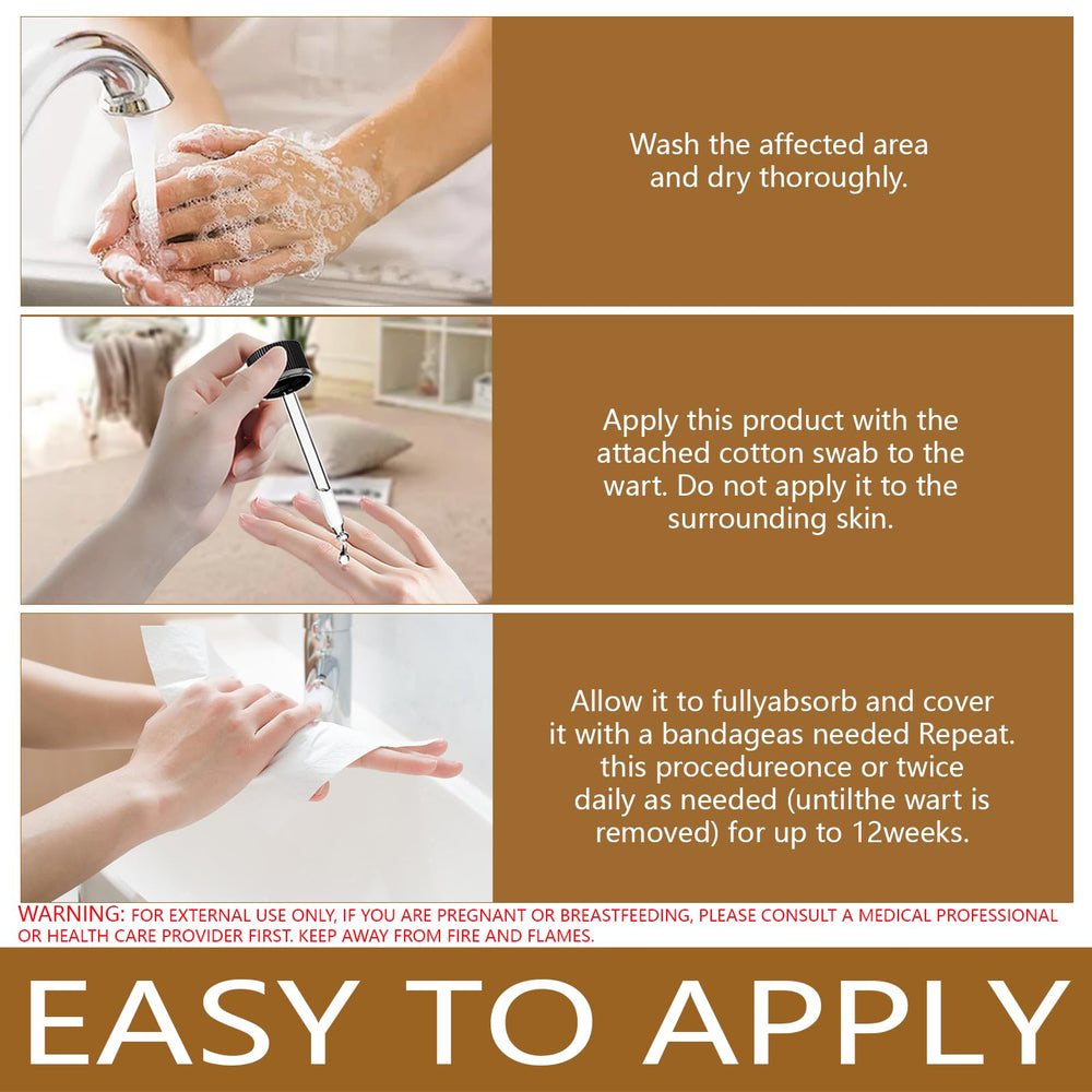 WoTeReVo wart remover drying surface indicates clean, ready-to-bandage area.