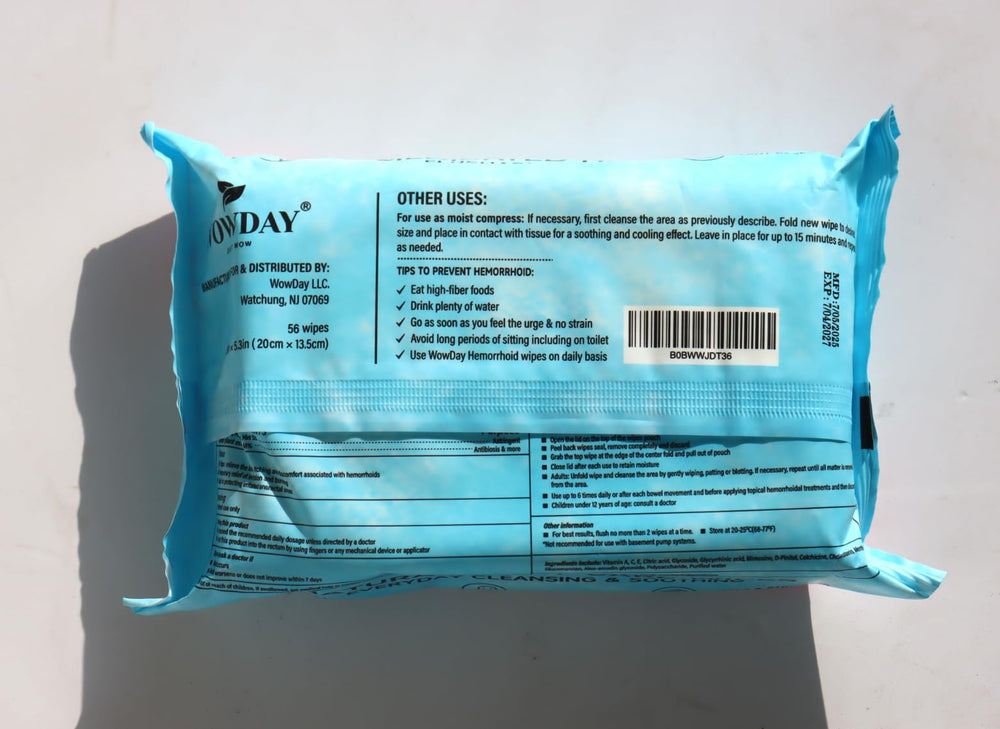WowDay plastic-free wipes packaging close-up emphasizing eco-friendly choice.