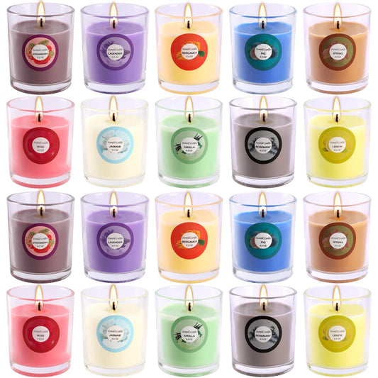 WREXCS 20-pack scented candles offering versatile home fragrance for any room