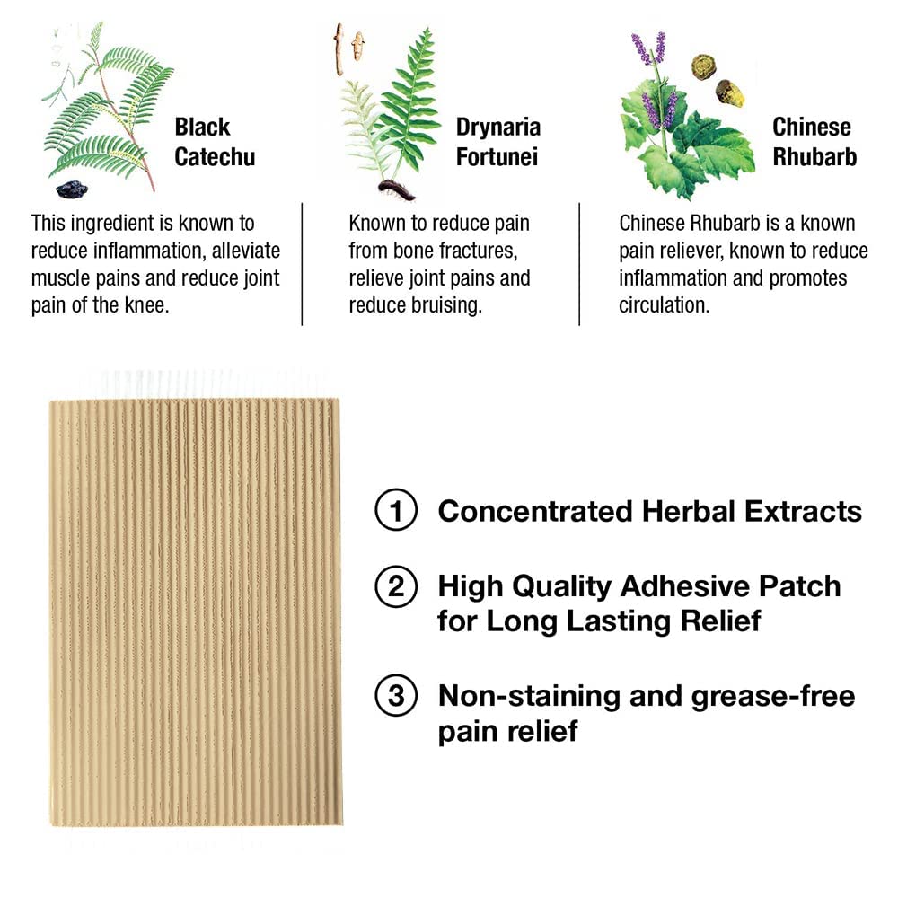 Wu Yang Medicated Plaster applied to shoulder showing easy adhesion