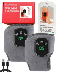 WUAXYBM foot massager showing five heat levels for customizable comfort.