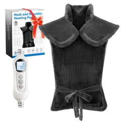 WUGE heating pad covers back, neck, and shoulders with even warmth for comfort.