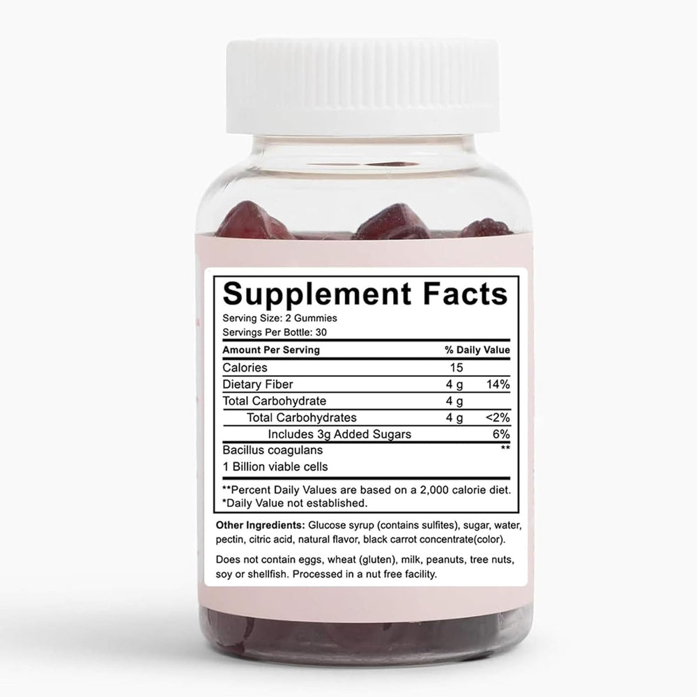 Wuliao Clean Fiber Gummies for Men box back detailing ingredients and usage suggestions.