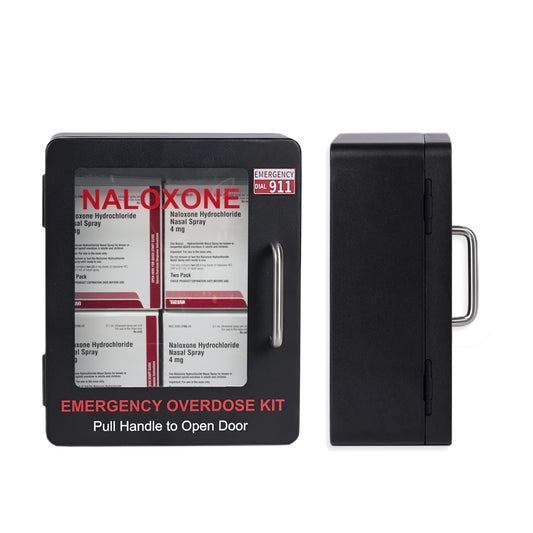 WWILKEN Naloxone cabinet front view enables fast public access.