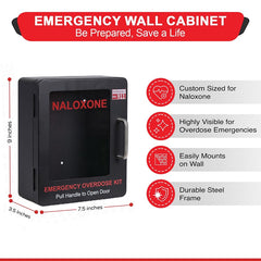 WWILKEN Naloxone cabinet interior shows organized compartments for supplies.