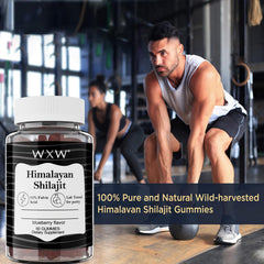 WXW Pure Himalayan Shilajit Gummies bottle label No Added Sugar