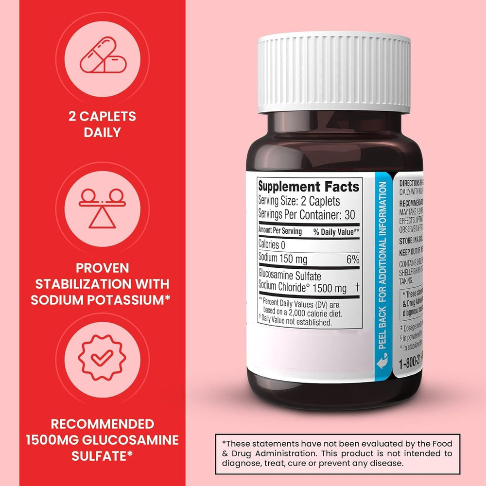 WynnPharm Dona Crystalline Glucosamine Sulfate tablets arranged for daily intake and joint comfort