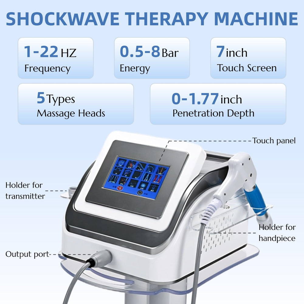 Wyoutonon shockwave-machine control panel close-up with adjustable settings.