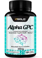 X Gold Health Alpha GPC bottle front ready for daily cognitive support.