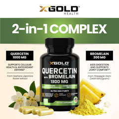 X Gold Health bromelain from pineapple enzyme indicating natural sourcing.