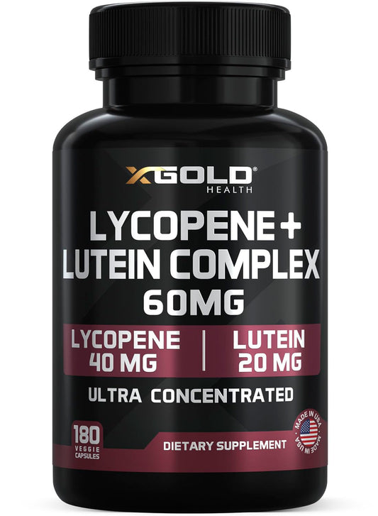 X Gold Health Lycopene + Lutein bottle front for daily eye support.