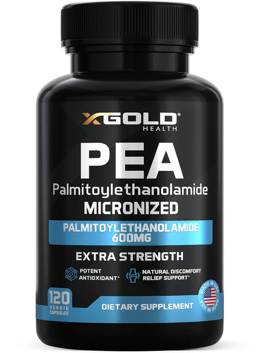 X Gold Health Palmitoiletanolamida PEA 600 mg en botella para confort diario