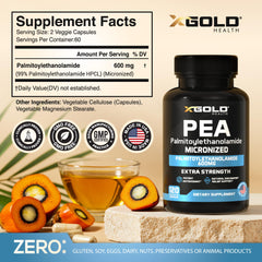 X Gold Health Palmitoiletanolamida PEA 600 mg cápsulas para bienestar sostenido