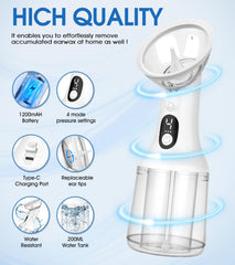 XIAOJINYU ear cleaner water flush system in action for gentle wax removal