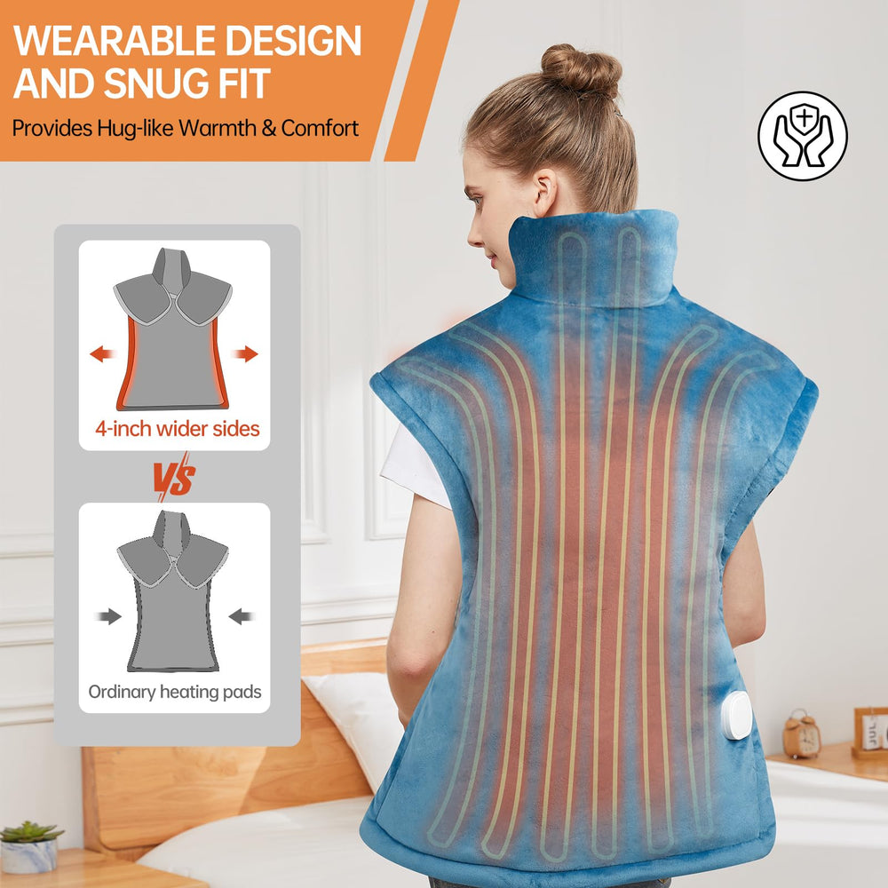 XIAOTONG secure-wrap with snaps keeps the pad in place on shoulders.
