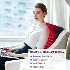 Xinheyie red light therapy mat provides full back coverage for relaxing warmth and ease.