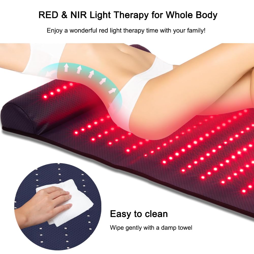 Xinheyie usage while lying down provides full-body light therapy experience.