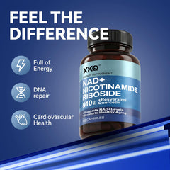 XKQ NAD+ packaging box with branding and information.
