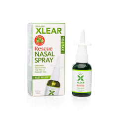 Xlear Rescue nasal spray bottle front for nasal support